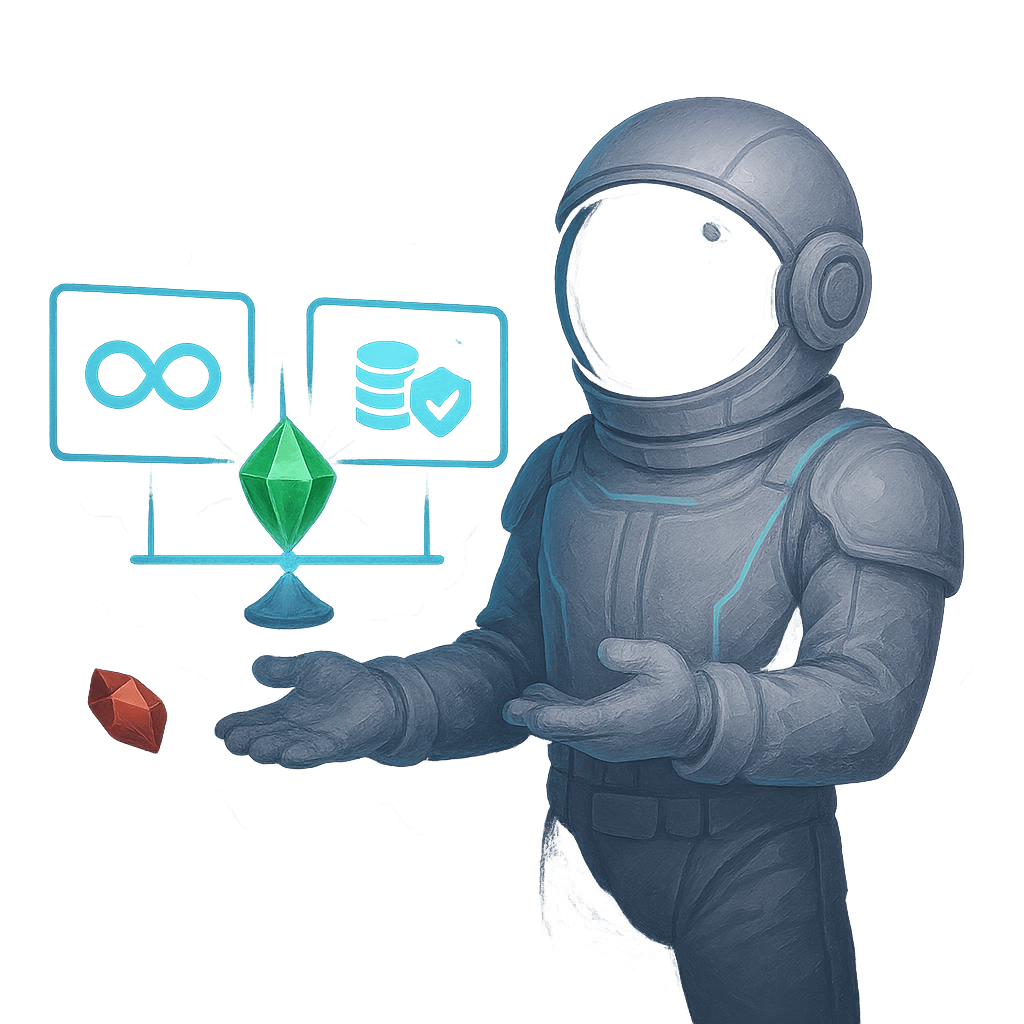Astronaut demo vs real money modes