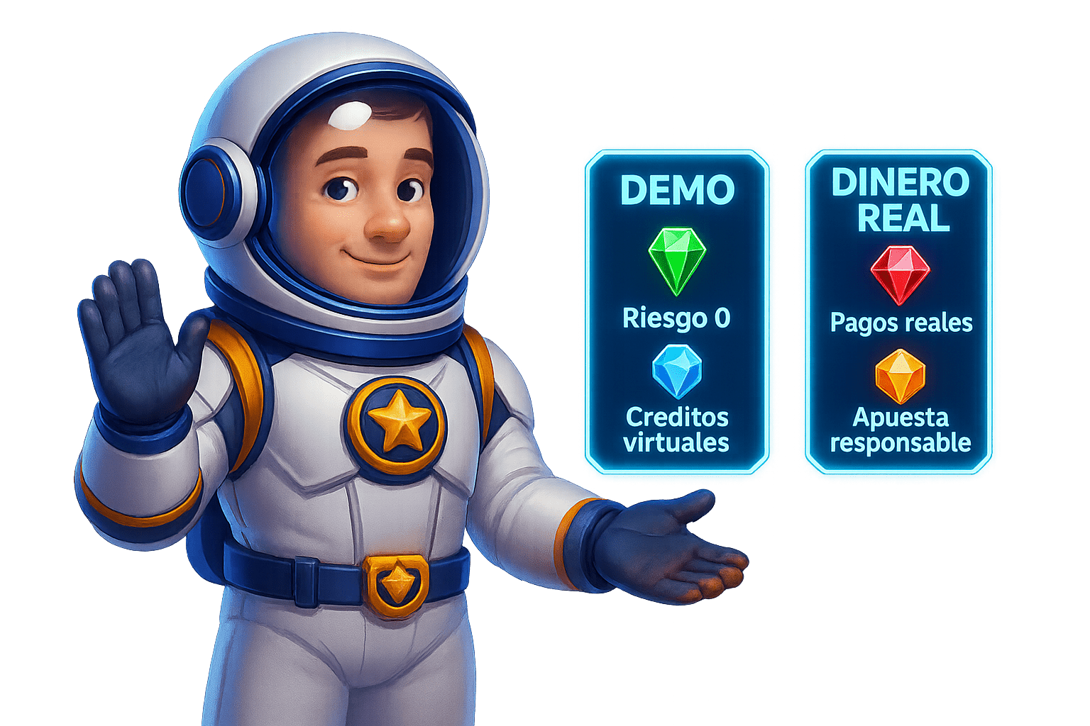 Diferencias demo vs dinero real Astronaut