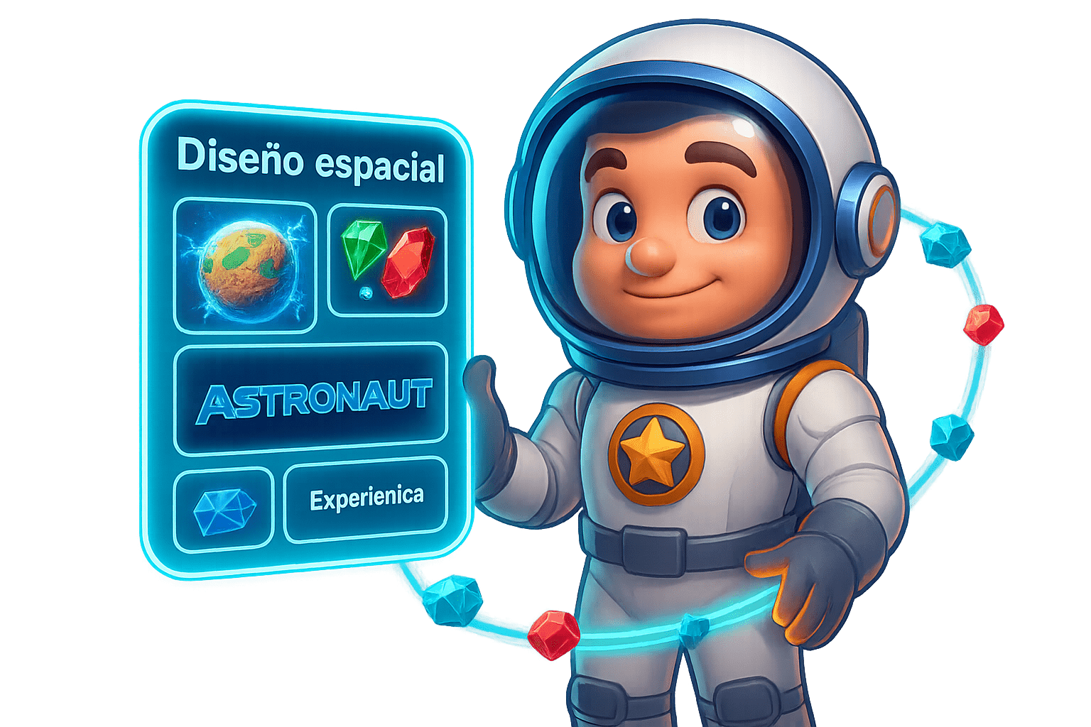 Diseño espacial del slot Astronaut